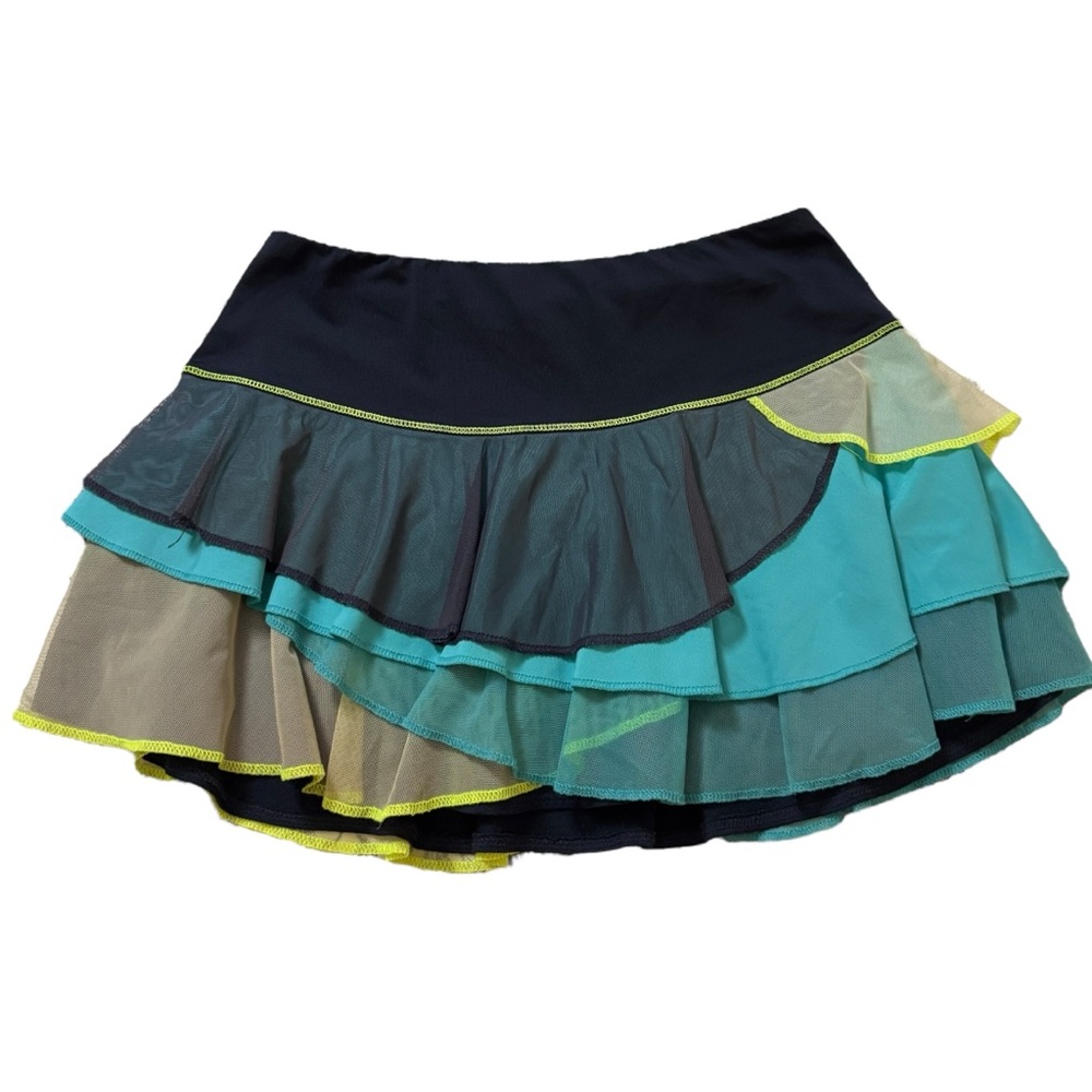 Lucky in Love Multicolor Layered Mini Skirt Pickleball Tennis Golf